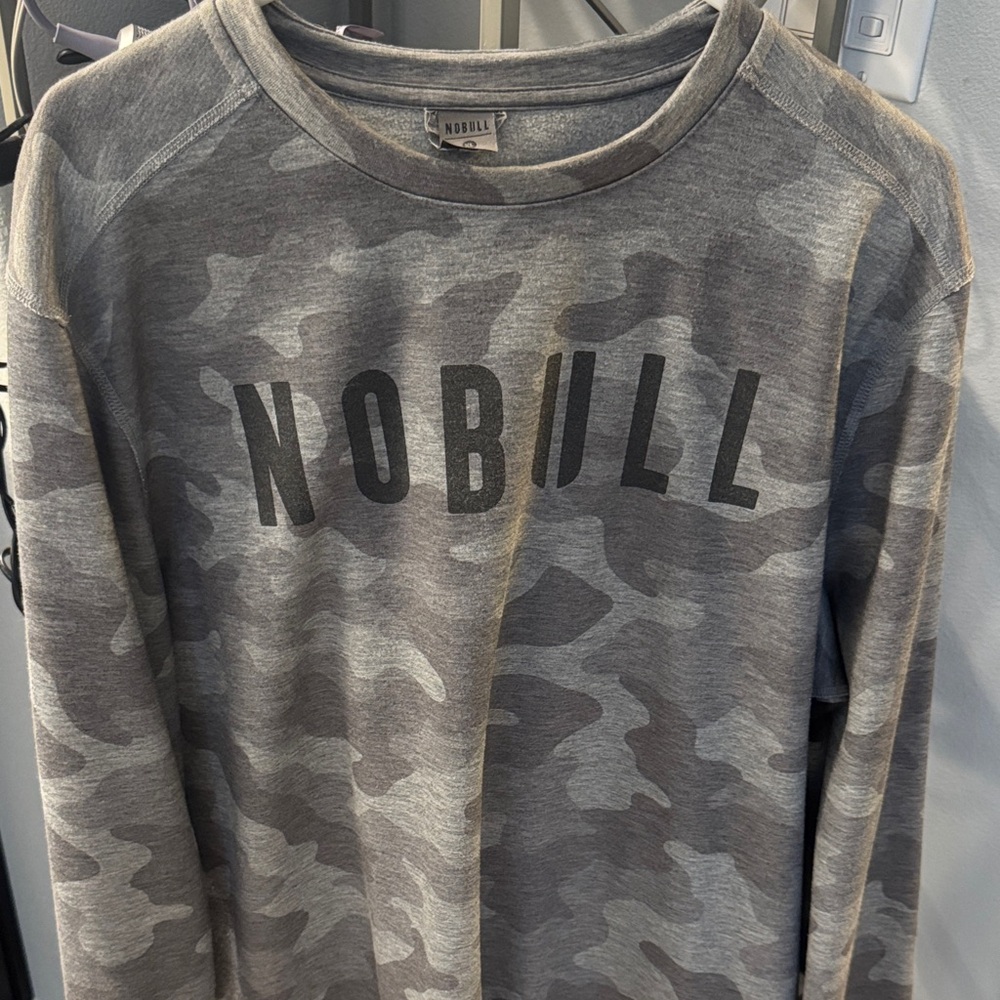 NOBULL Gray Camouflage Crewneck